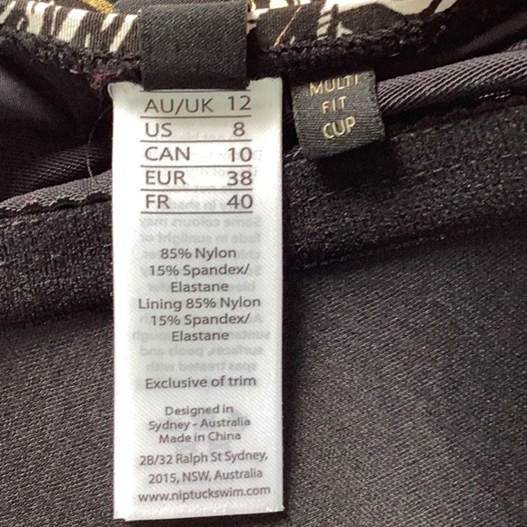 NWT Nip Tuck Swim Stylish Gold Foil Zebra Print Women’s One Piece Swimsuit Size8 - Picture 5 of 9